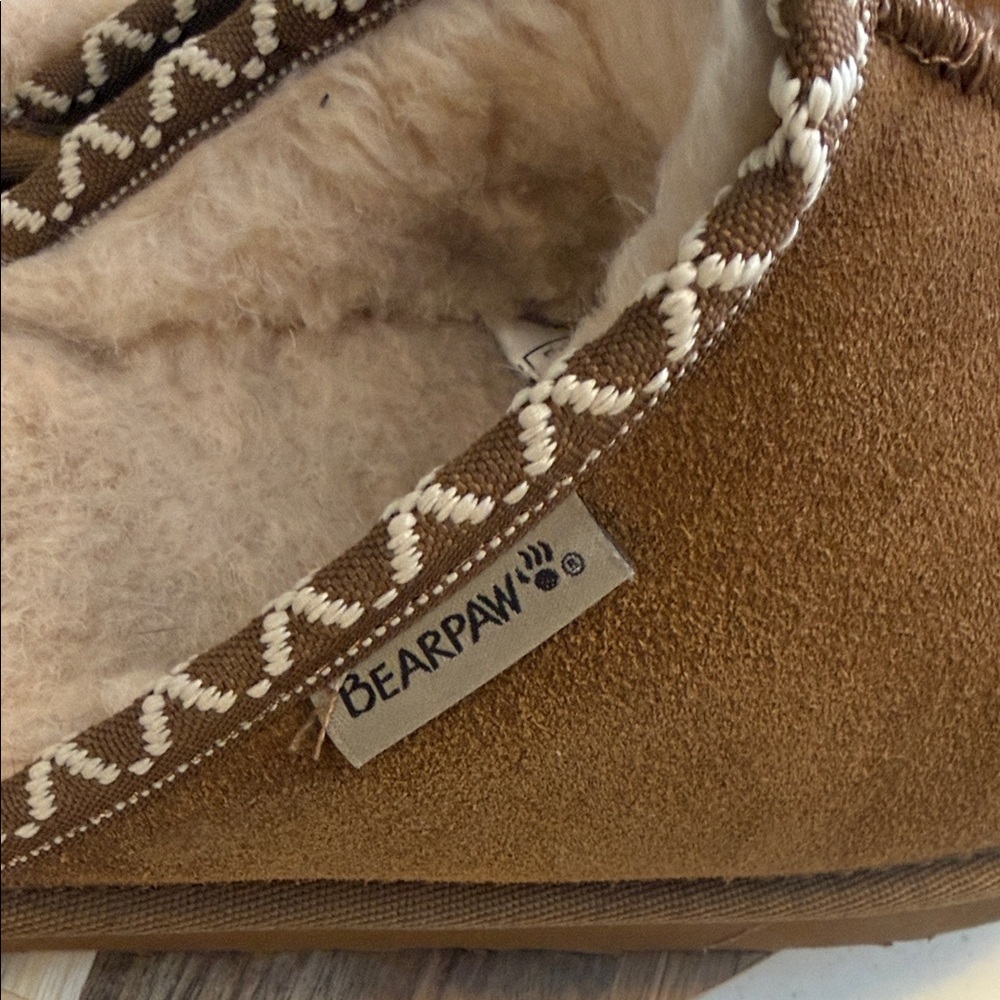 BearPaw Tan Suede Slippers - Picture 2 of 7